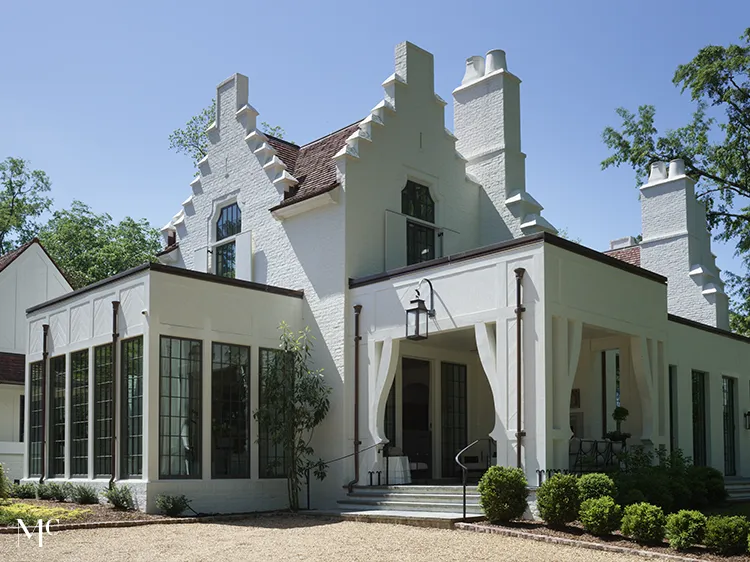 A white brick house