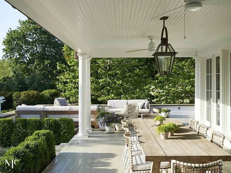 Porch with dining table