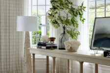 Console table in bay window